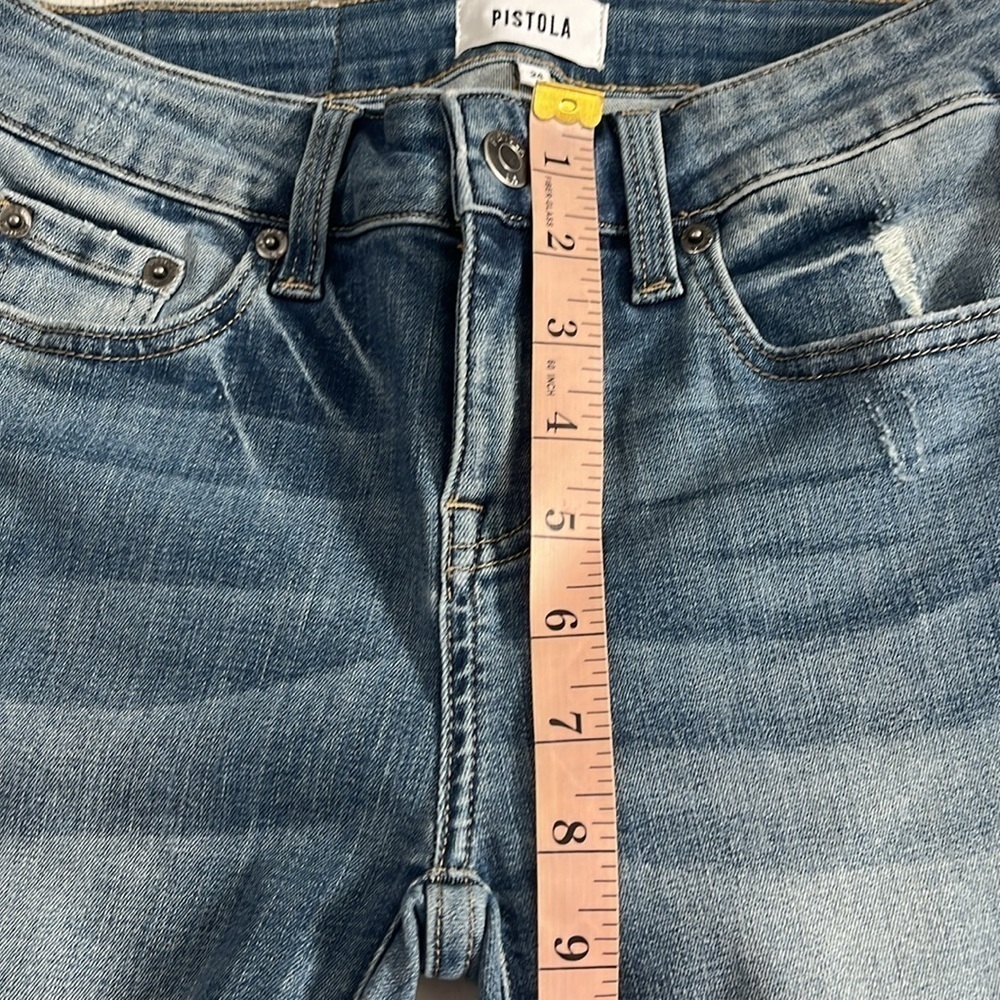 Pistola Distressed Raw Hem Jeans Size 24 - Picture 12 of 13